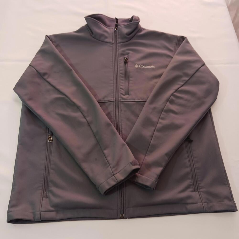 Columbia Ascender Soft Shell Gray Full Zip Jacket WM6044 Men's Size X-Large